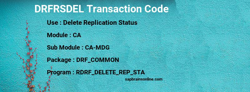 SAP DRFRSDEL transaction code