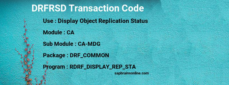 SAP DRFRSD transaction code