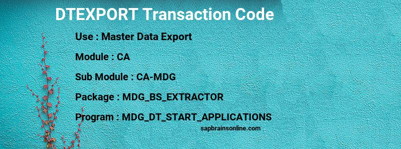 SAP DTEXPORT transaction code