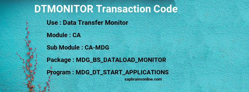 SAP DTMONITOR transaction code