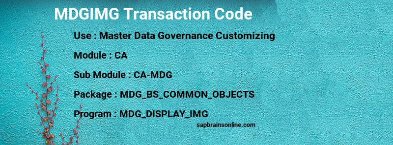 SAP MDGIMG transaction code