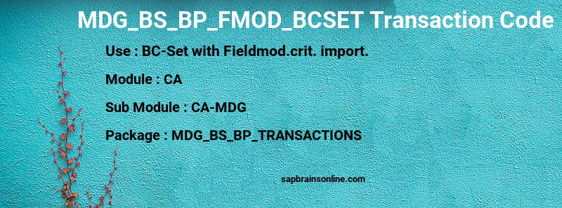 SAP MDG_BS_BP_FMOD_BCSET transaction code