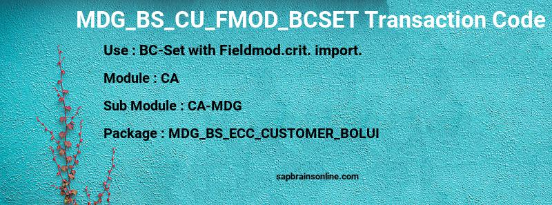 SAP MDG_BS_CU_FMOD_BCSET transaction code
