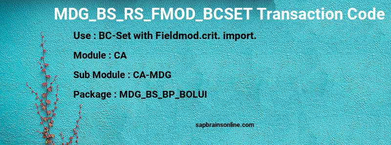 SAP MDG_BS_RS_FMOD_BCSET transaction code