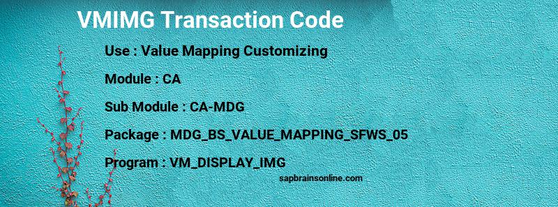 SAP VMIMG transaction code