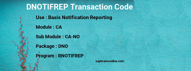 SAP DNOTIFREP transaction code