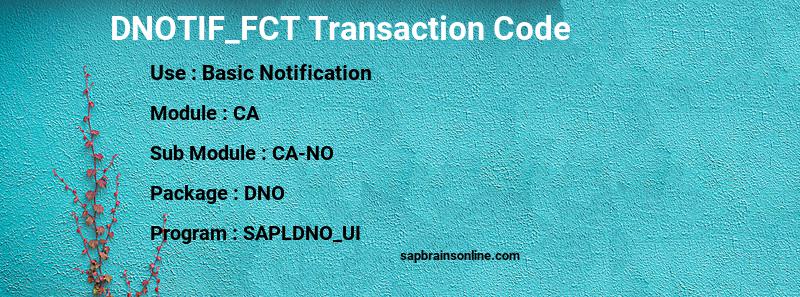 SAP DNOTIF_FCT transaction code