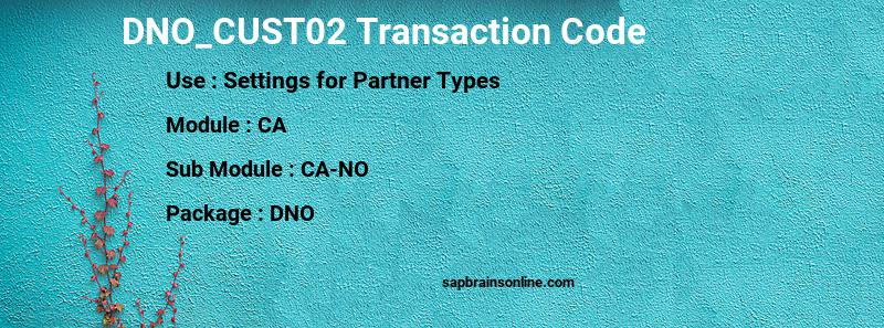 SAP DNO_CUST02 transaction code