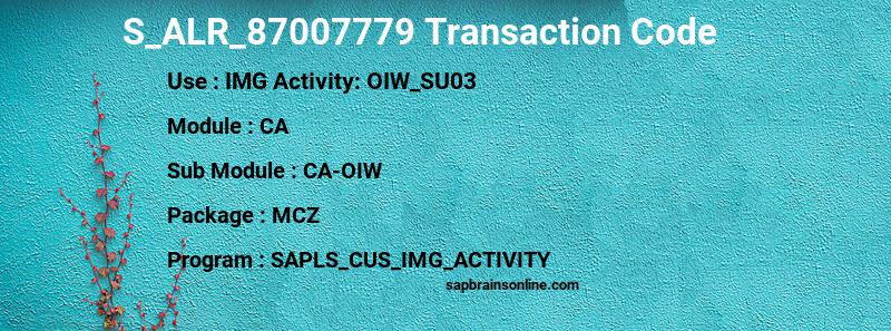 SAP S_ALR_87007779 transaction code