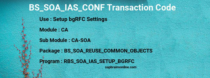 SAP BS_SOA_IAS_CONF transaction code