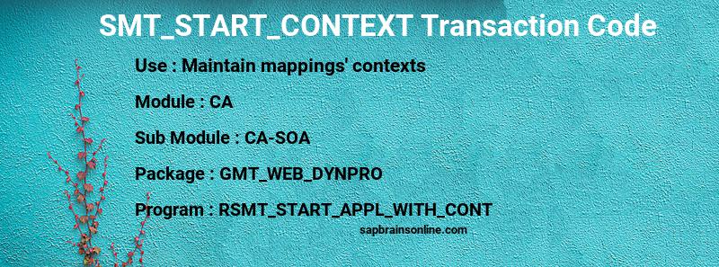 SAP SMT_START_CONTEXT transaction code