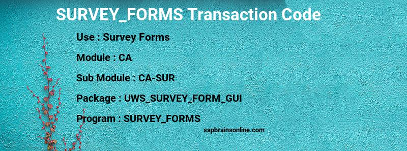 SAP SURVEY_FORMS transaction code