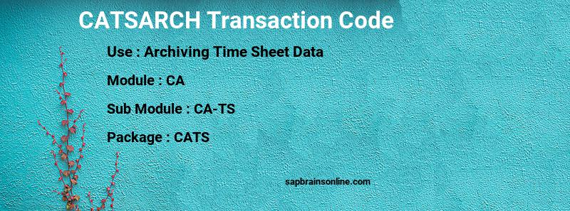 SAP CATSARCH transaction code