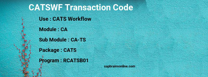 SAP CATSWF transaction code