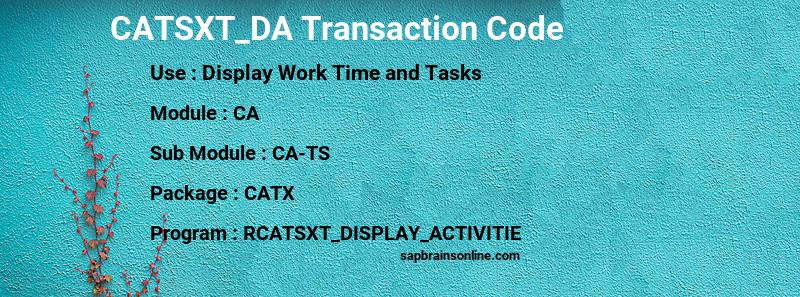 SAP CATSXT_DA transaction code