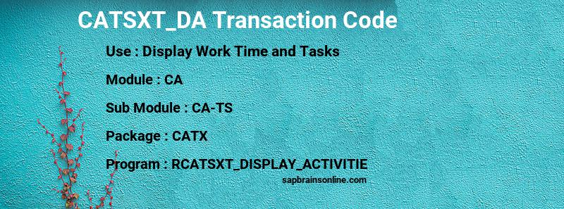 SAP CATSXT_DA transaction code