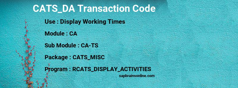 SAP CATS_DA transaction code
