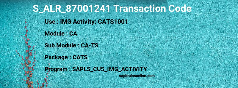SAP S_ALR_87001241 transaction code