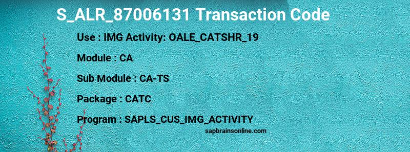 SAP S_ALR_87006131 transaction code