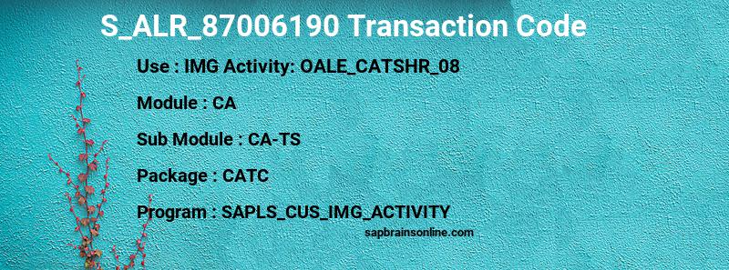 SAP S_ALR_87006190 transaction code