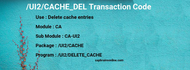 SAP /UI2/CACHE_DEL transaction code