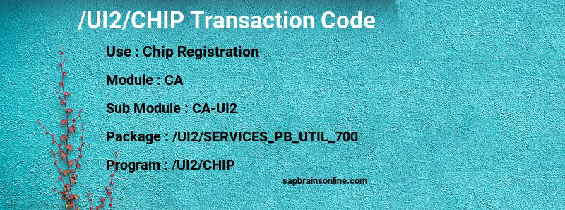 SAP /UI2/CHIP transaction code