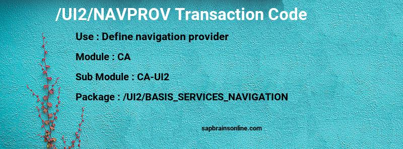 SAP /UI2/NAVPROV transaction code