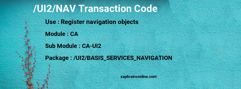 SAP /UI2/NAV transaction code