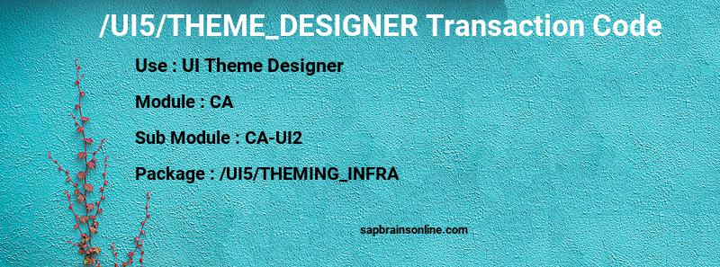 SAP /UI5/THEME_DESIGNER transaction code