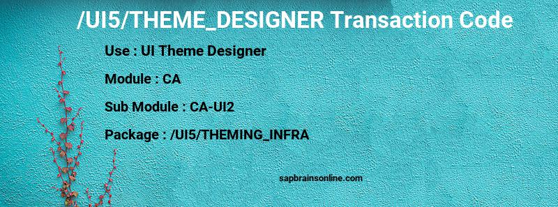 SAP /UI5/THEME_DESIGNER transaction code