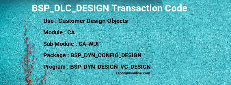 SAP BSP_DLC_DESIGN transaction code
