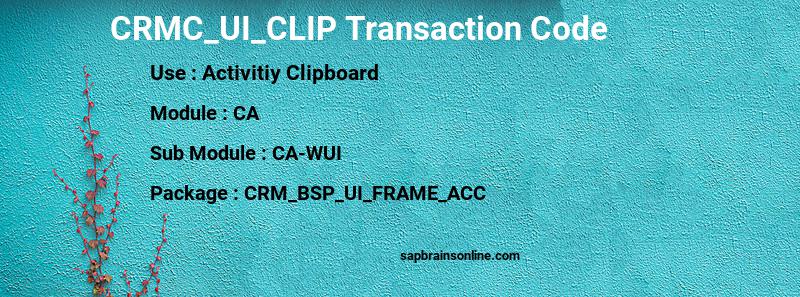 SAP CRMC_UI_CLIP transaction code