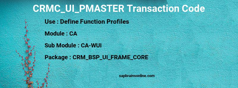 SAP CRMC_UI_PMASTER transaction code