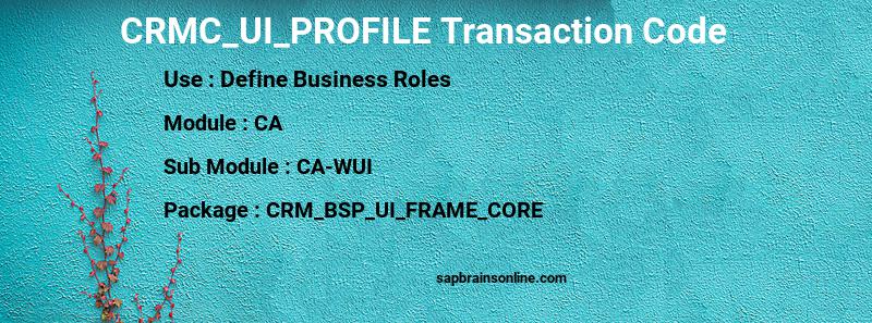 SAP CRMC_UI_PROFILE transaction code