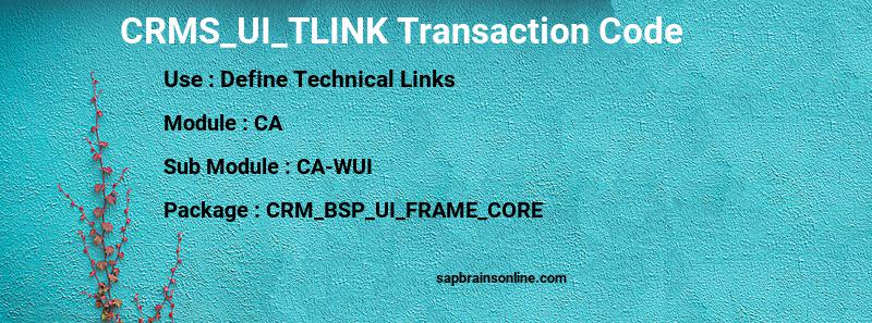 SAP CRMS_UI_TLINK transaction code