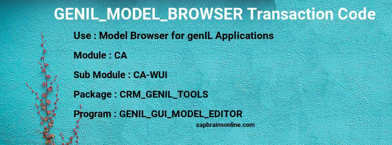 SAP GENIL_MODEL_BROWSER transaction code