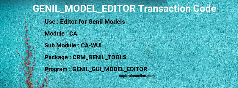 SAP GENIL_MODEL_EDITOR transaction code