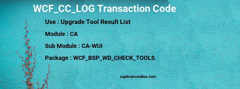 SAP WCF_CC_LOG transaction code