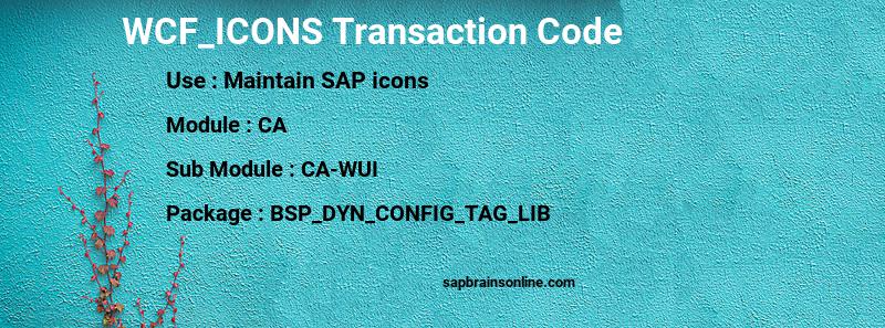 SAP WCF_ICONS transaction code