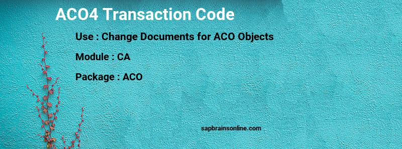 SAP ACO4 transaction code