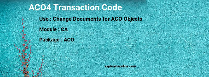 SAP ACO4 transaction code
