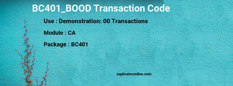 SAP BC401_BOOD transaction code