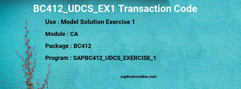 SAP BC412_UDCS_EX1 transaction code