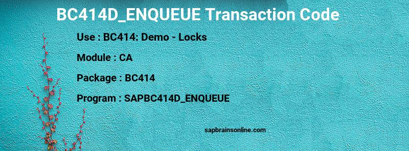 SAP BC414D_ENQUEUE transaction code