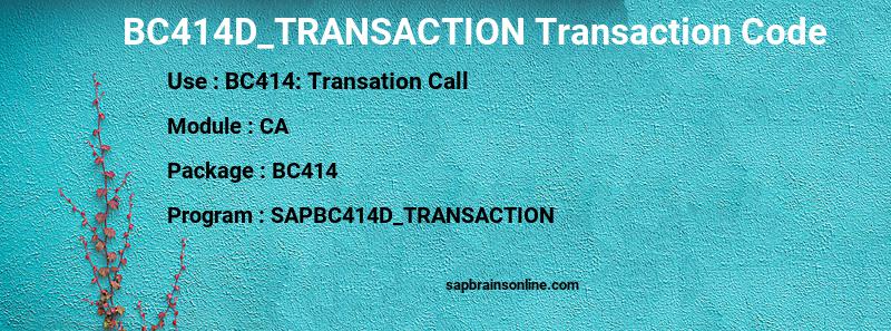 SAP BC414D_TRANSACTION transaction code