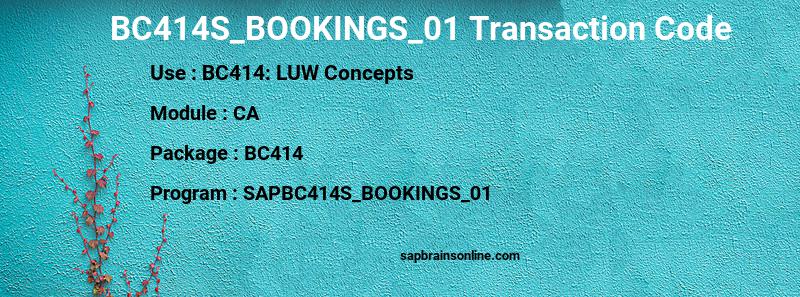 SAP BC414S_BOOKINGS_01 transaction code