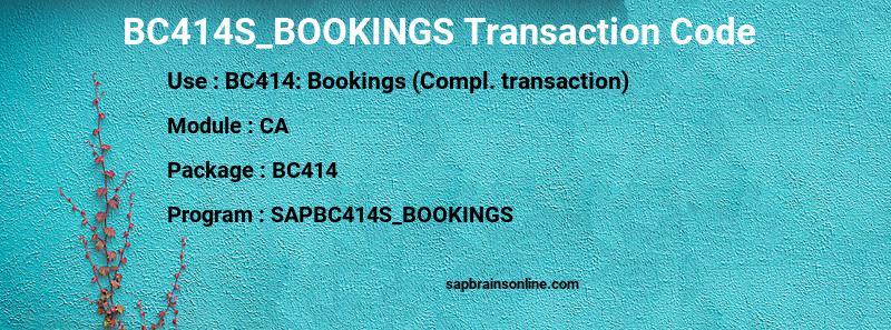 SAP BC414S_BOOKINGS transaction code