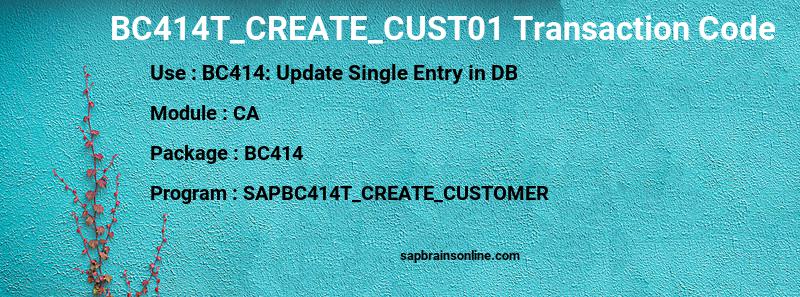 SAP BC414T_CREATE_CUST01 transaction code