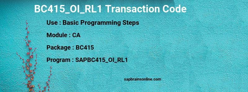 SAP BC415_OI_RL1 transaction code