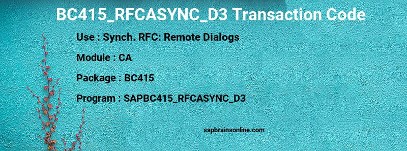 SAP BC415_RFCASYNC_D3 transaction code
